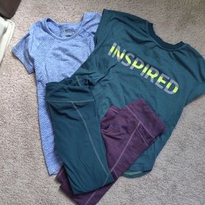 Athleta Girl tops and leggings M 8-10